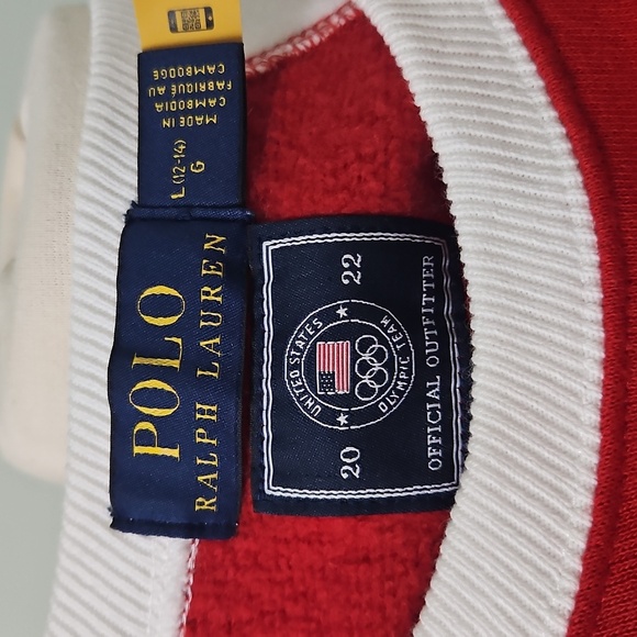 Polo Ralph Lauren Women's Team USA 2022 Official Olympic Sweatshirt Size Girls L - Picture 7 of 7